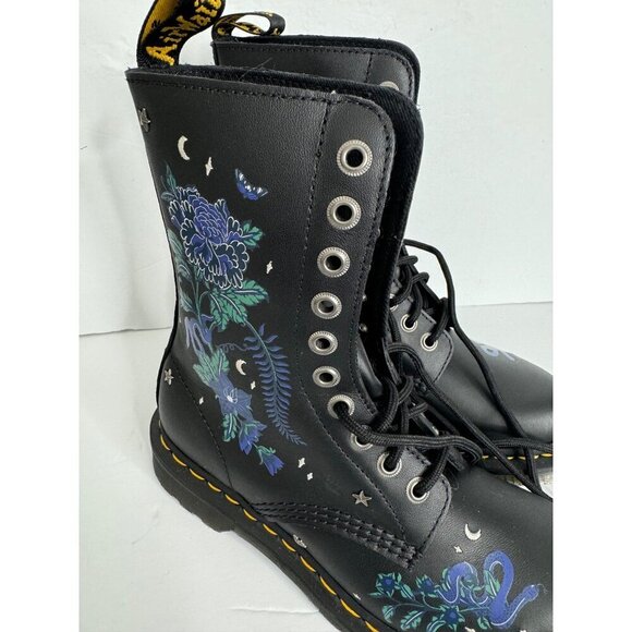 NEW Doc Dr. Marten’s 1490 Mystic Garden Floral Black Boots EU 37 US 6 Women's - Picture 5 of 7